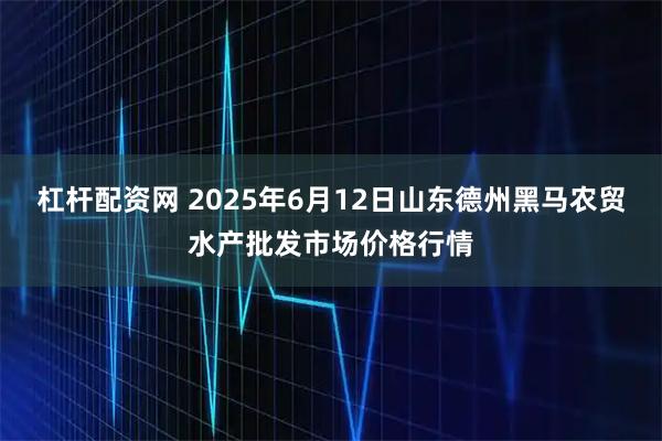 杠杆配资网 2025年6月12日山东德州黑马农贸水产批发市场价格行情